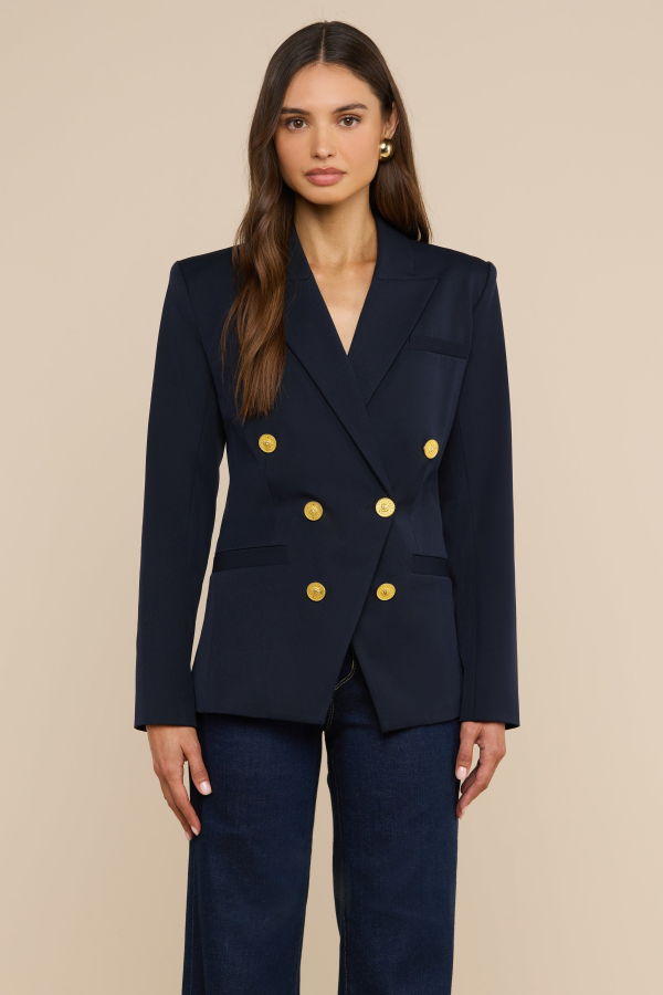 L'agence Kyomi Breasted Blazer - Midnight