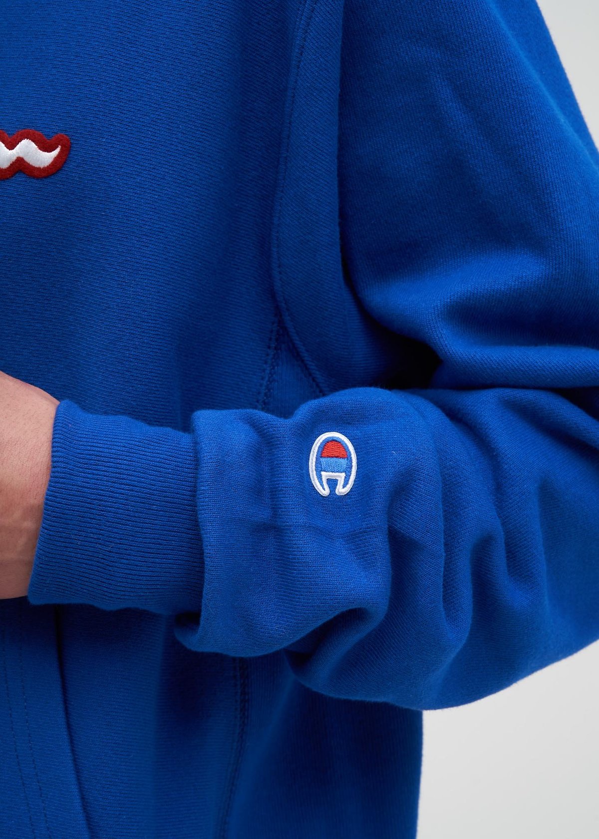 Champion Reverse Weave Scripture Hoodie - Blue - Image 5 of 5
