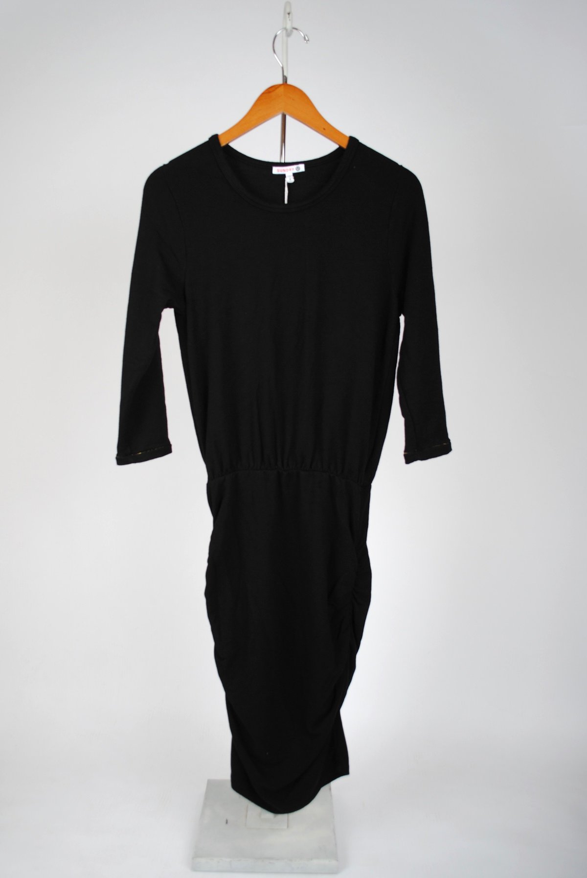 Sundry Ruched Blouson Dress - Black | Garmentory