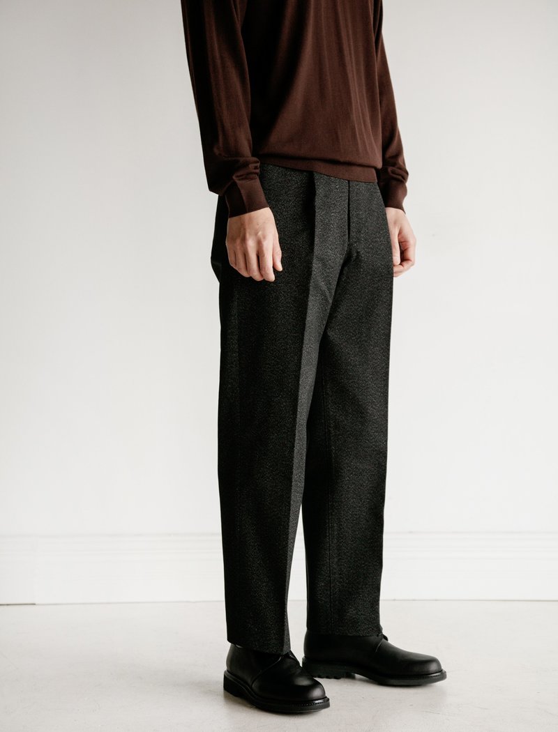 Auralee Washed Finx Chino Tapered Pants - Mix Black | Garmentory