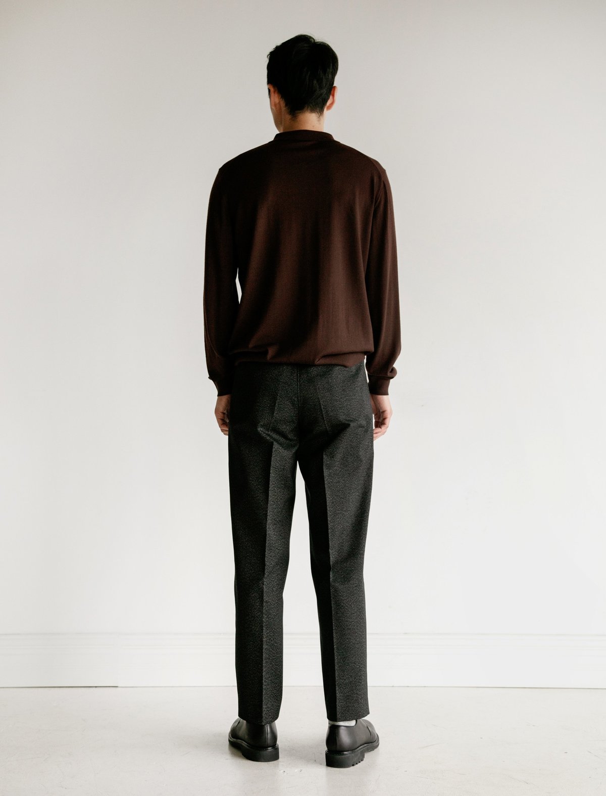 Auralee Washed Finx Chino Tapered Pants - Mix Black | Garmentory