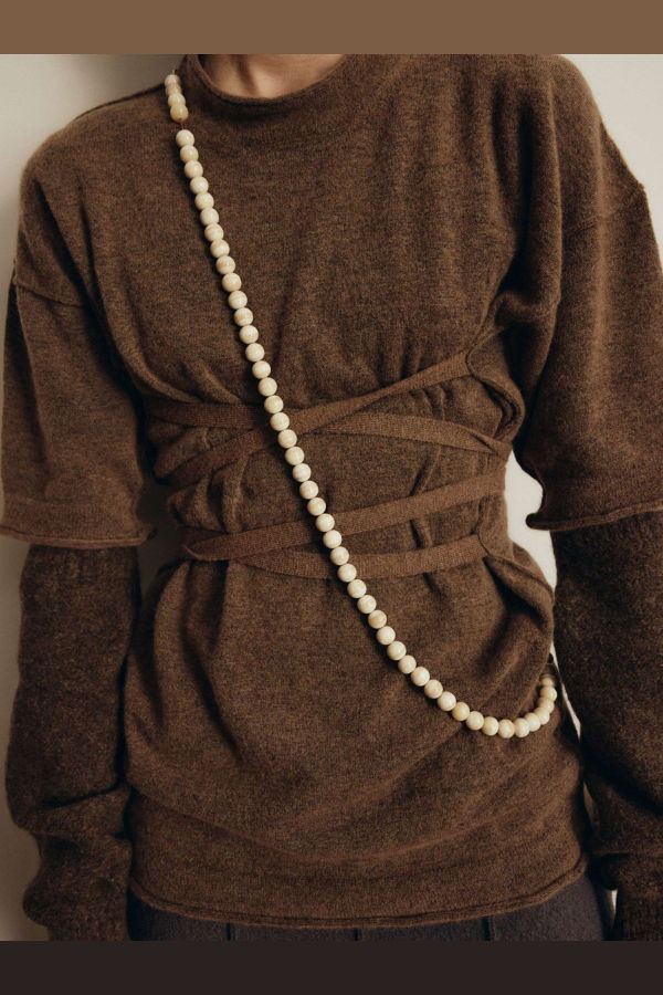 Rus Himo T-Shirt Top - Taupe