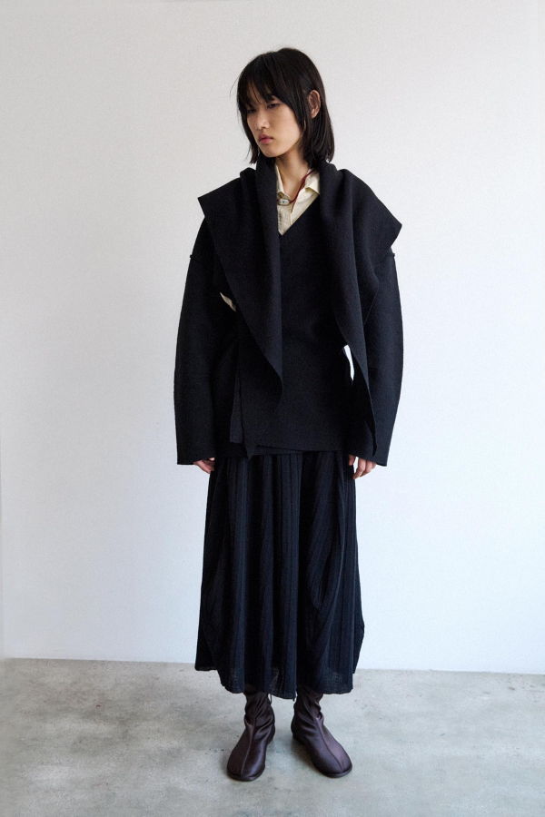 Rus Mantello Cardigan - Black