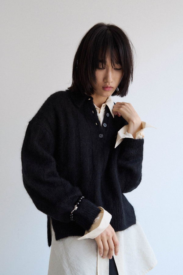 Rus Murmur Polo Sweater - Black