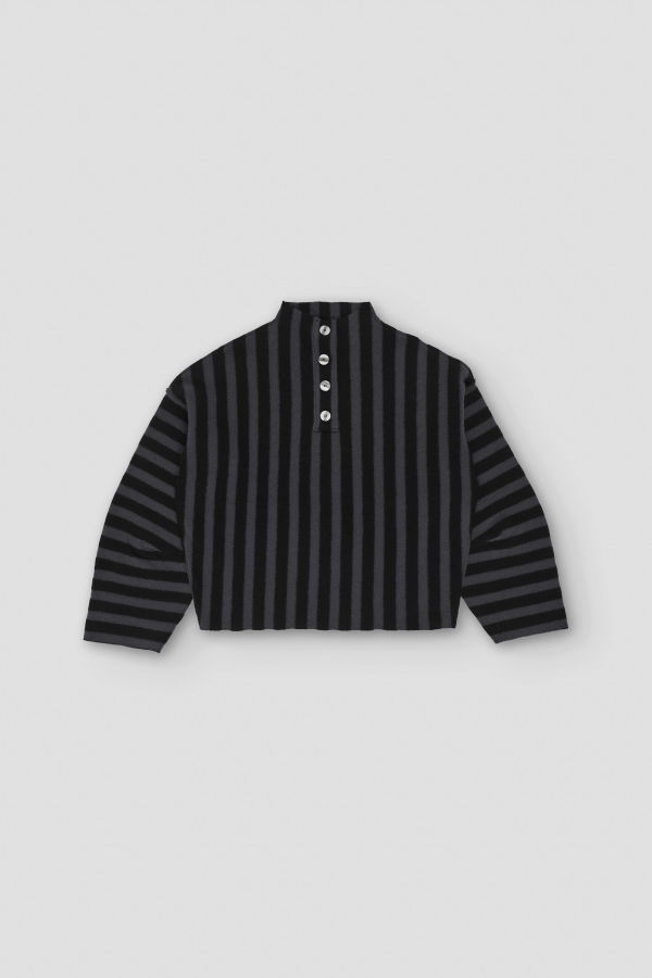 Rus Shikai Polo Sweater - Black / Marengo