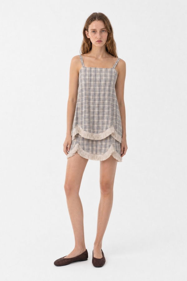 Carmen Says Heather Check Mini Dress