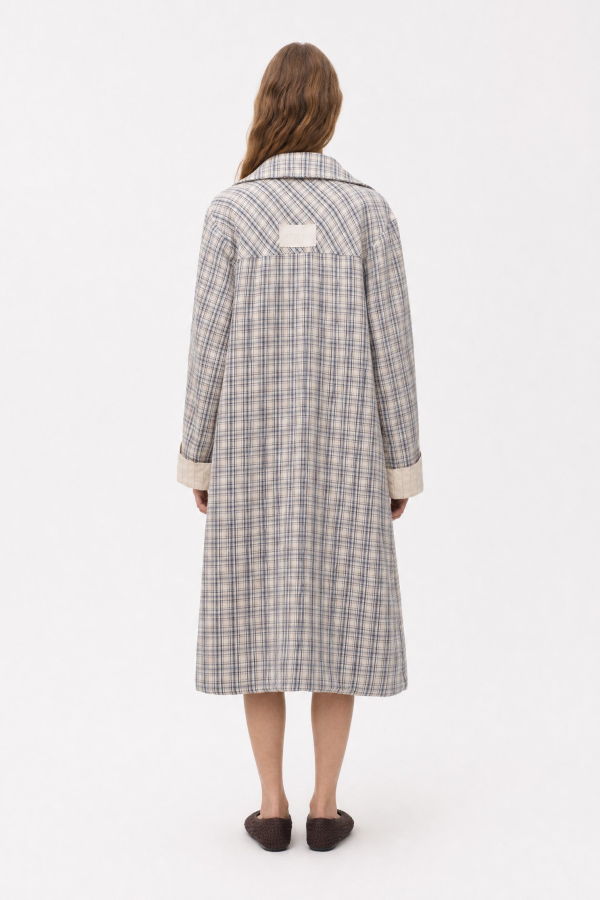 Carmen Says Heather Check Trench Coat