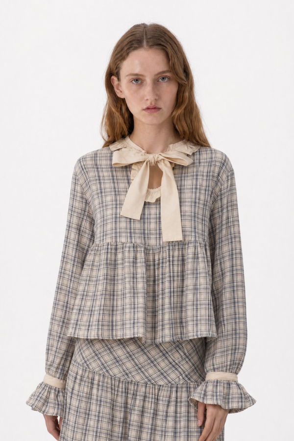 Carmen Says Heather Blouse - Starlit Check