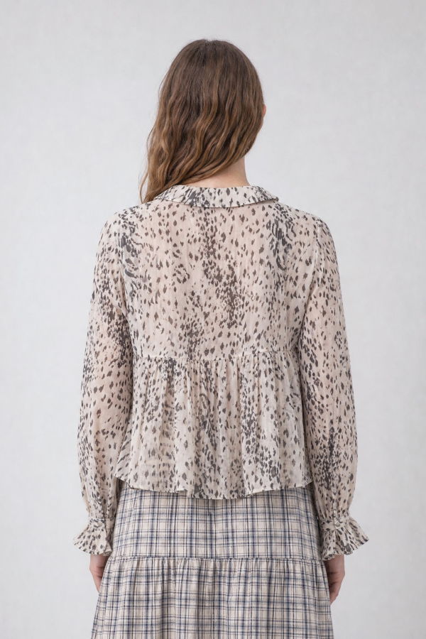Carmen Says Snow Blouse - Leopard