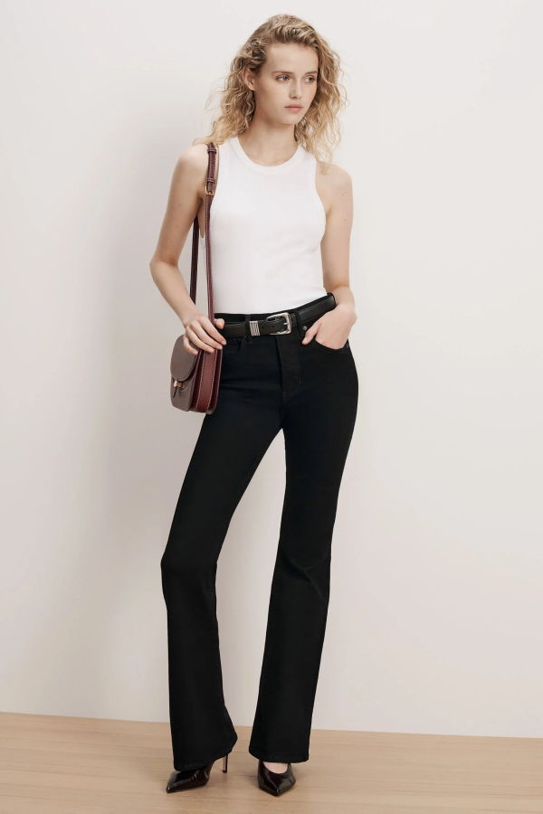 Veronica Beard Beverly Skinny-Flare Jean - Onyx