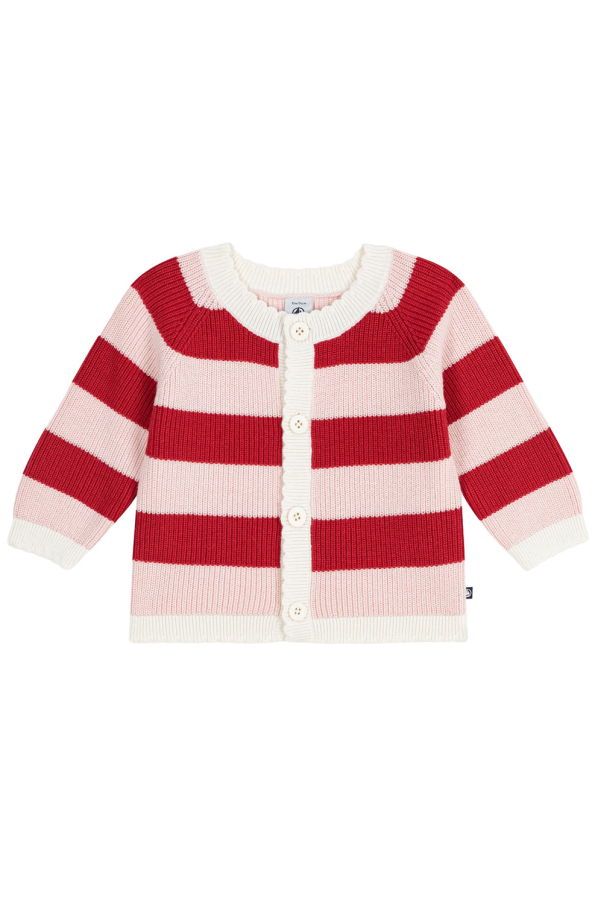 KIDS Petit Bateau Baby Cardigan Terkuit Stripes
