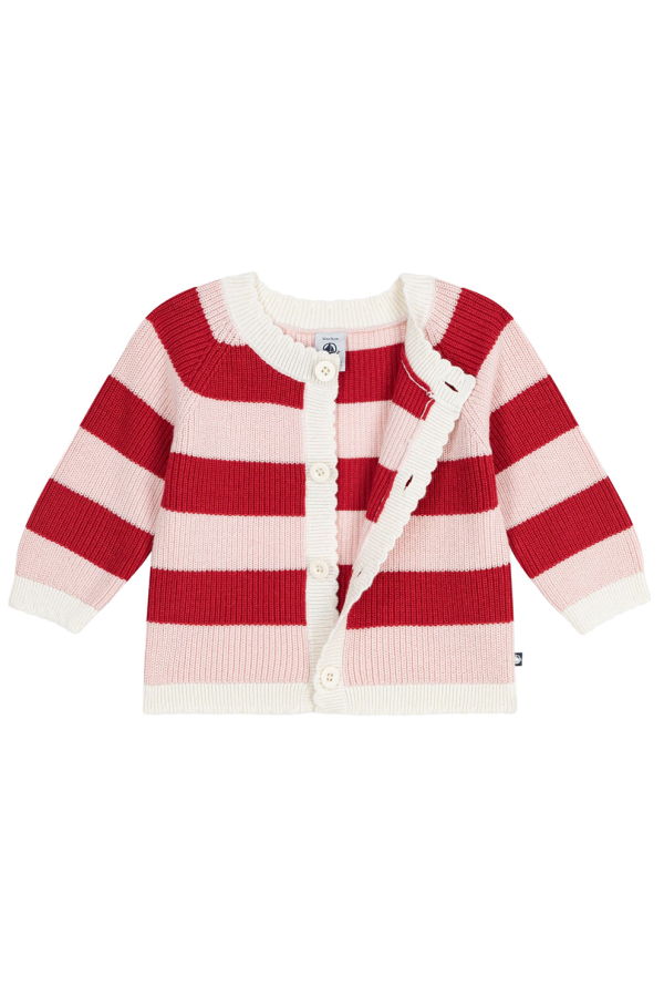 KIDS Petit Bateau Baby Cardigan Terkuit Stripes