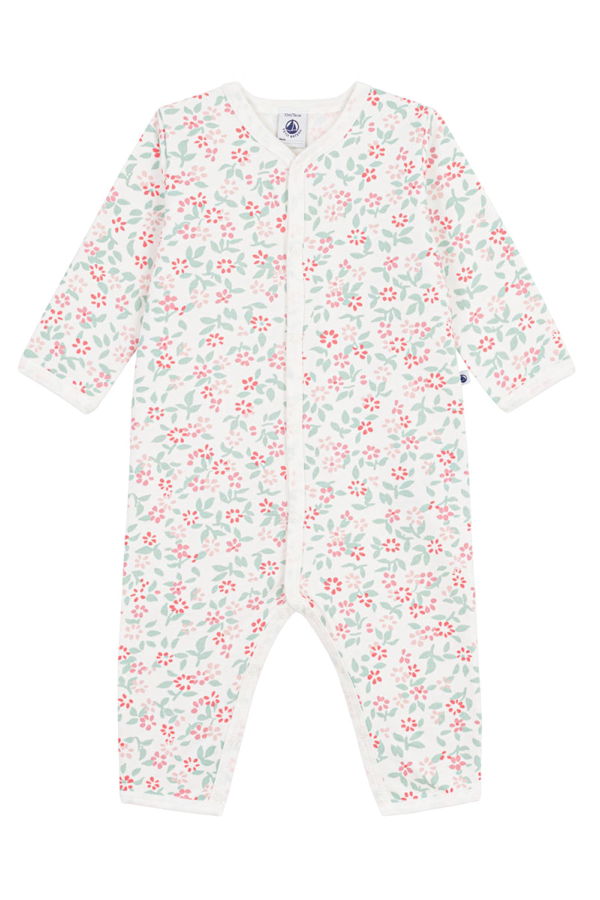 KIDS Petit Bateau Baby Floral Print Pyjamas - White