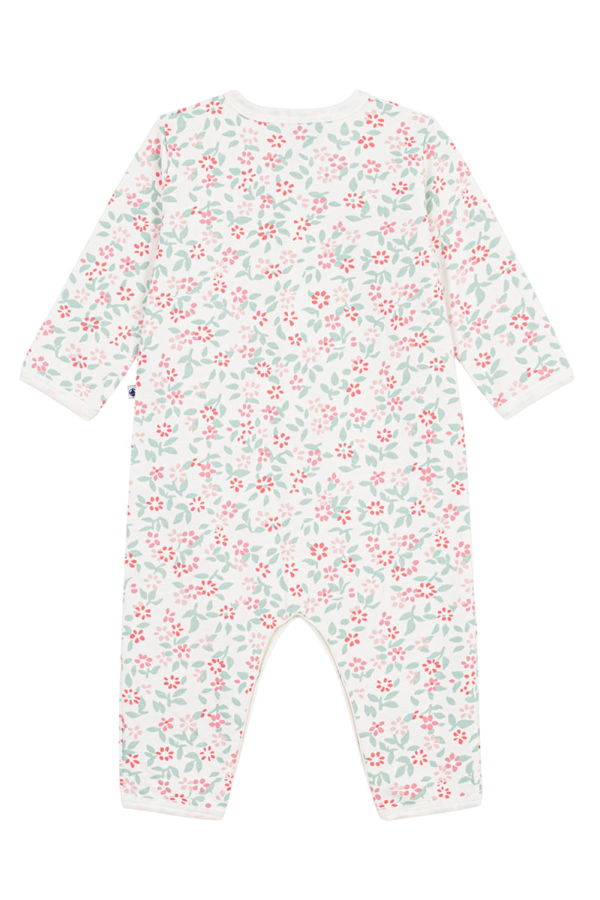 KIDS Petit Bateau Baby Floral Print Pyjamas - White