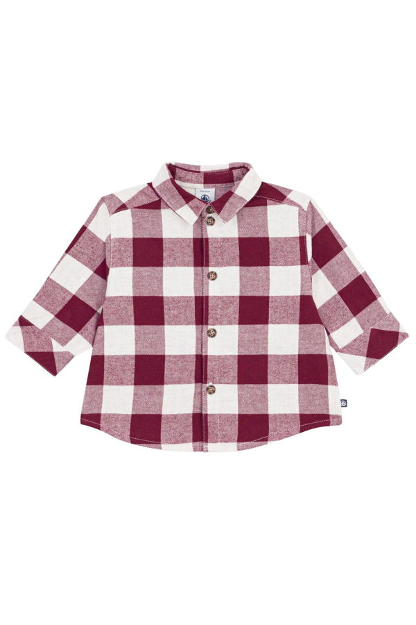 KIDS Petit Bateau Baby Shirt Truffe Checks Shirt
