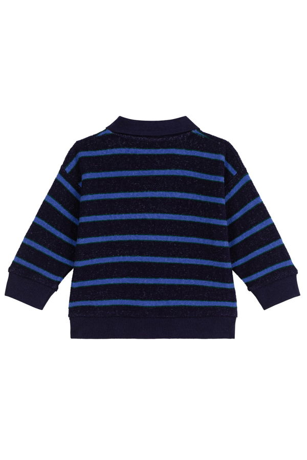 KIDS Petit Bateau Soir Blue Stripes Sweatshirt - Navy Blue