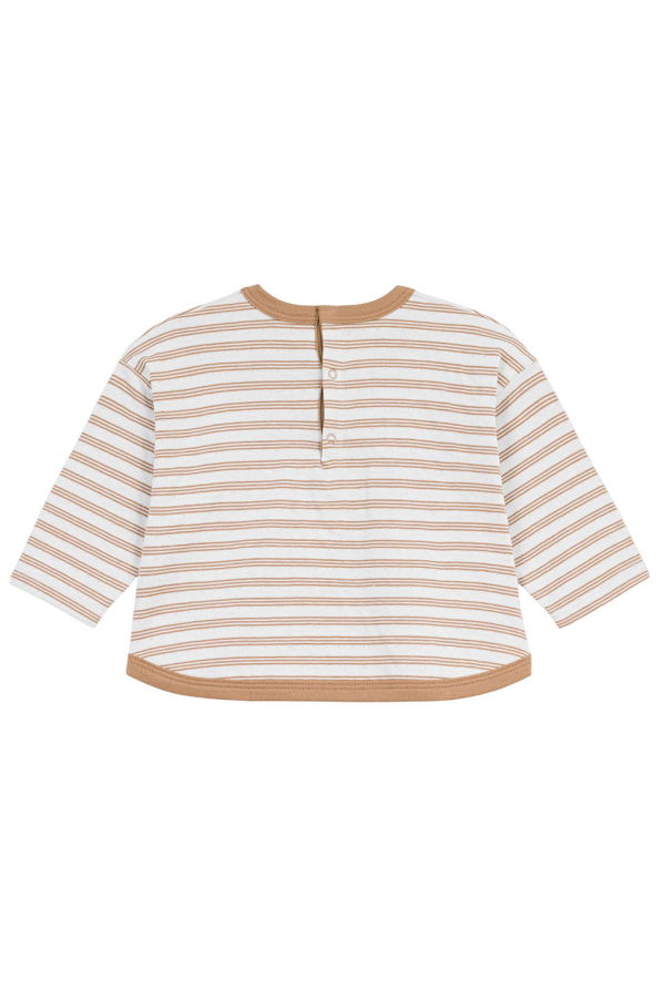 KIDS Petit Bateau Baby Striped Long Sleeve T-Shirt - Brown