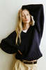 Shaina Mote Paolo V-Neck Sweater - Dark Iris - Thumbnail 1