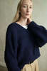 Shaina Mote Paolo V-Neck Sweater - Dark Iris - Thumbnail 4