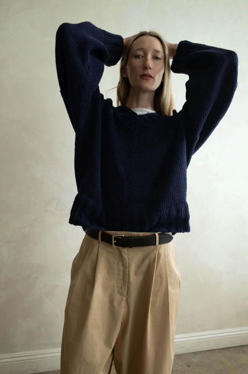 Shaina Mote Paolo V-Neck Sweater - Dark Iris