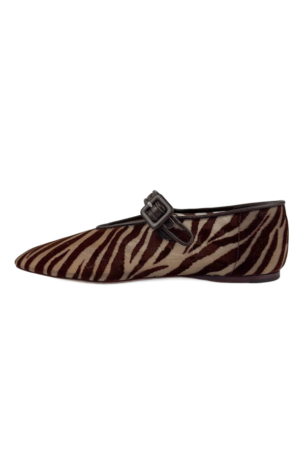 Loeffler Randall Junia Mary Jane Flat - Zebra