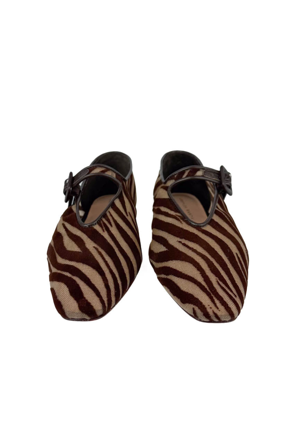 Loeffler Randall Junia Mary Jane Flat - Zebra