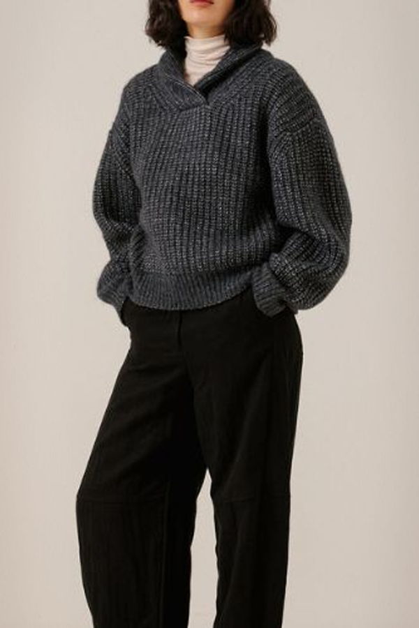 Bare Knitwear Oversized Shawl Pullover Sweater