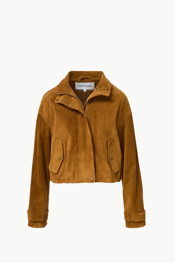 Veronica Beard Bateman Suede Jacket - Acorn