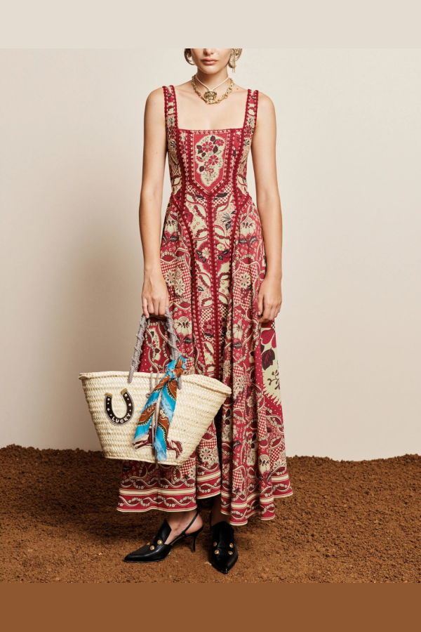 ALÉMAIS Kenny Midi Dress - Red