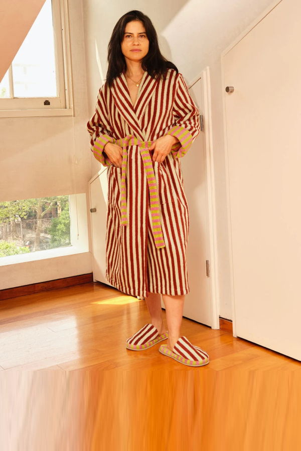 Dusen Dusen Caterpillar Stripe Bathrobe