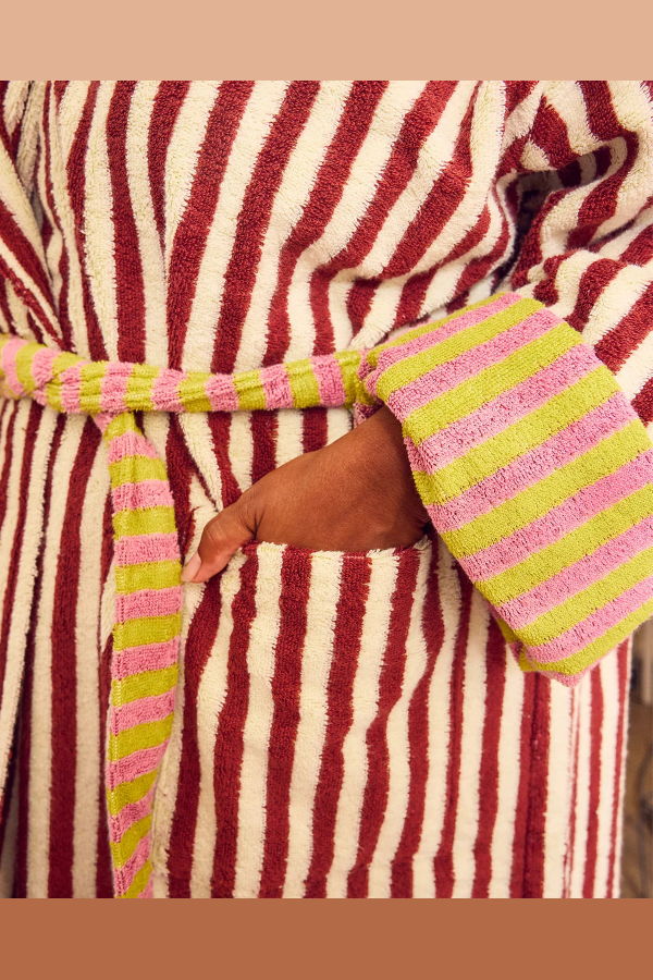 Dusen Dusen Caterpillar Stripe Bathrobe
