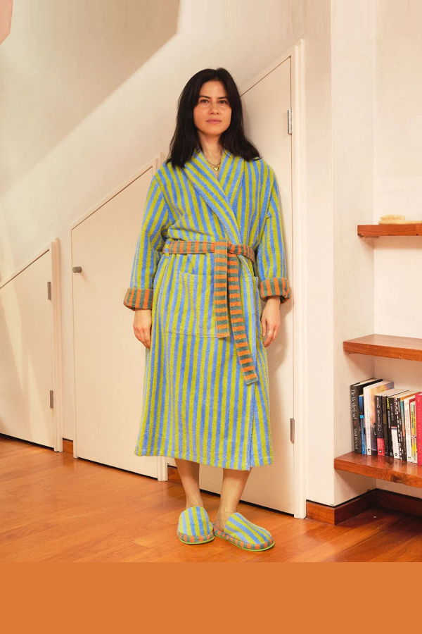Dusen Dusen Grasshopper Stripe Bathrobe