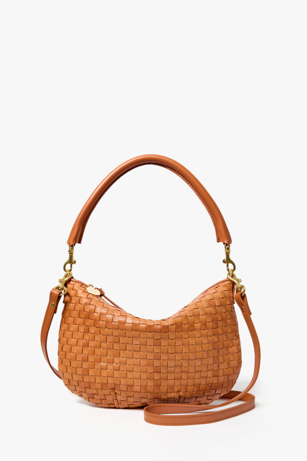 Clare V. Petit Moyen Bag - Natural Woven Checker