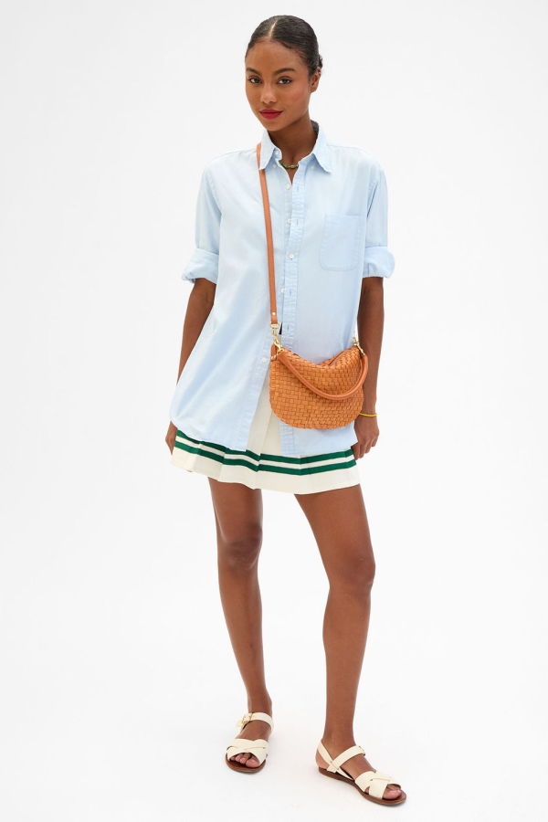 Clare V. Petit Moyen Bag - Natural Woven Checker