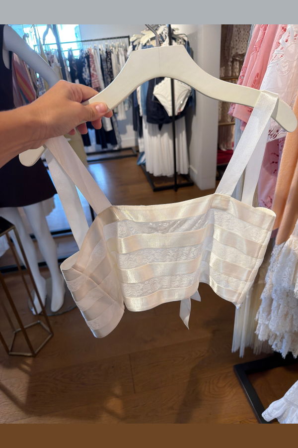 LoveShackFancy Tessaline Top - Cream