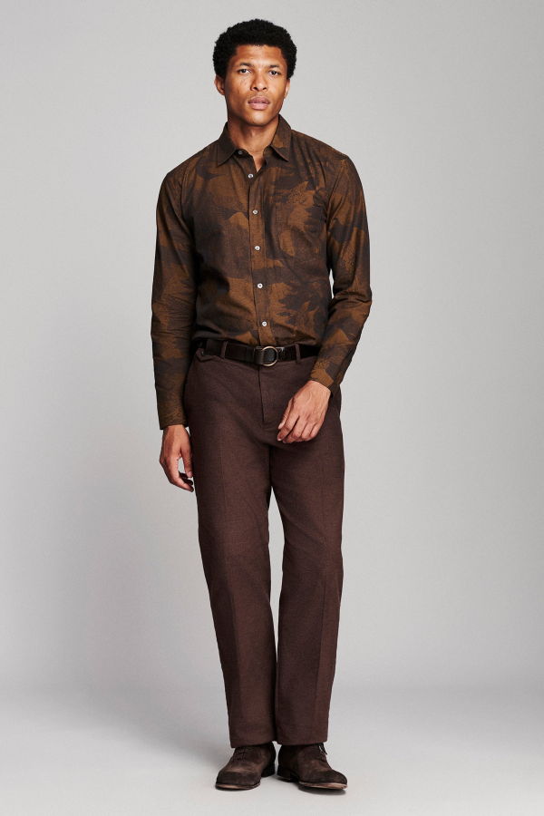 Billy Reid Archive Peacock Cypress Shirt - Brown Multi
