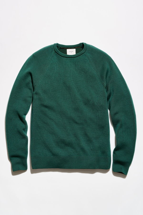 Billy Reid Bishop Rib Crew Sweater - Frosty Spruce