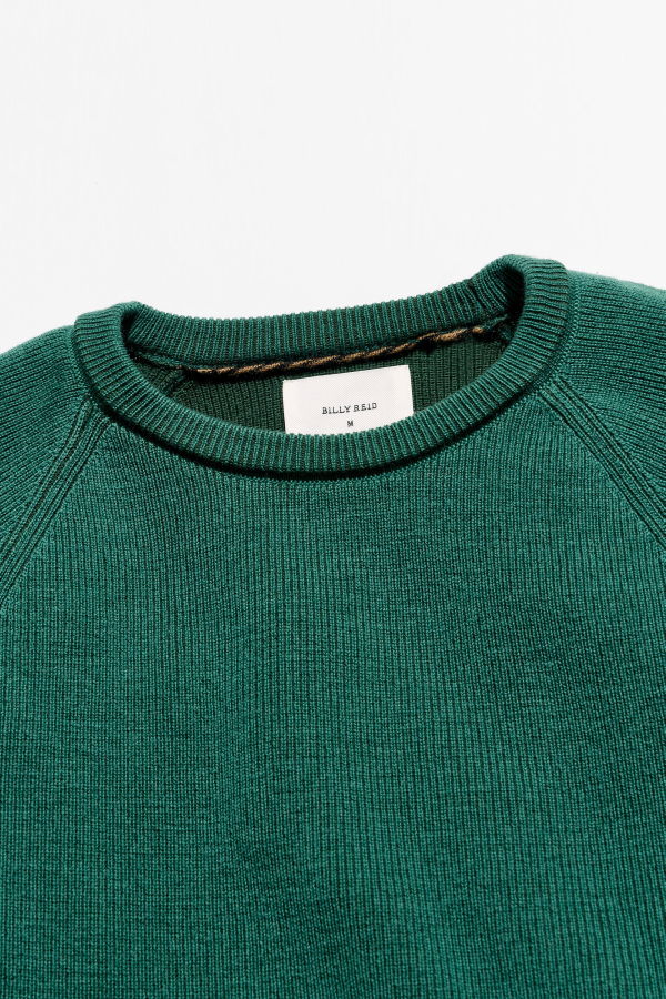 Billy Reid Bishop Rib Crew Sweater - Frosty Spruce