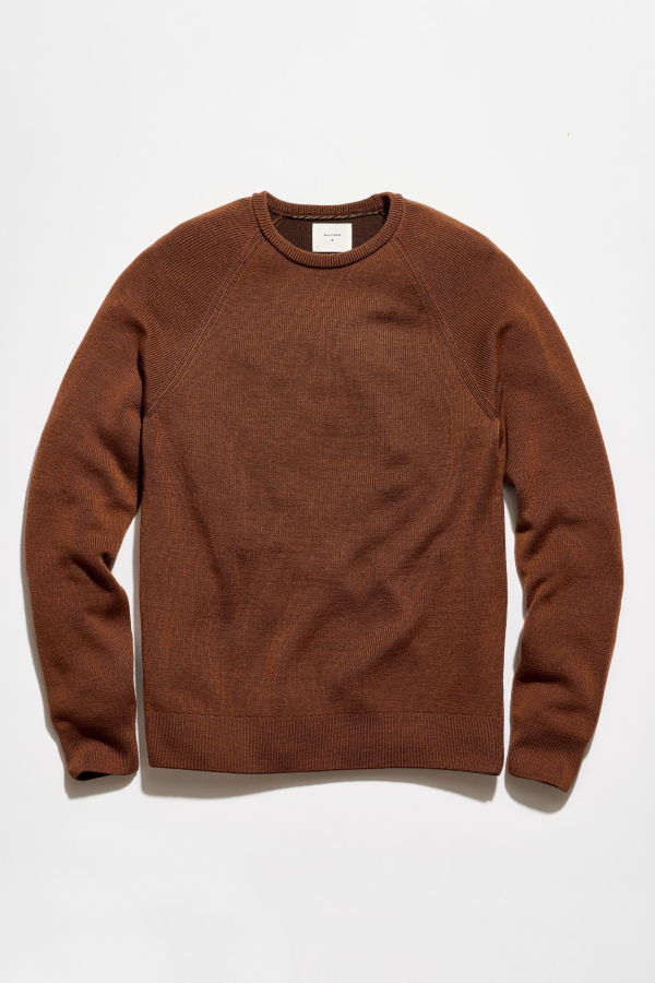 Billy Reid Bishop Rib Crew Sweater - Brown