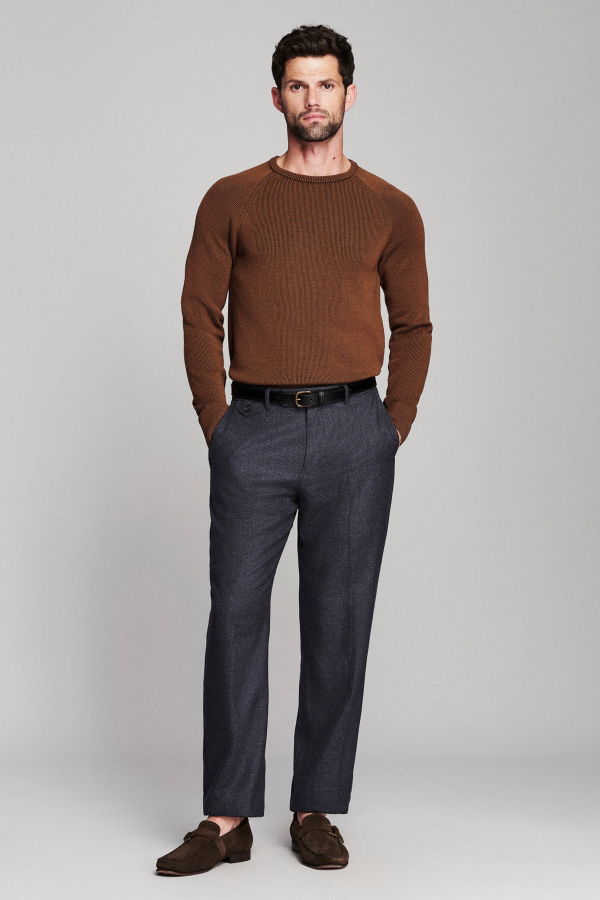 Billy Reid Bishop Rib Crew Sweater - Brown