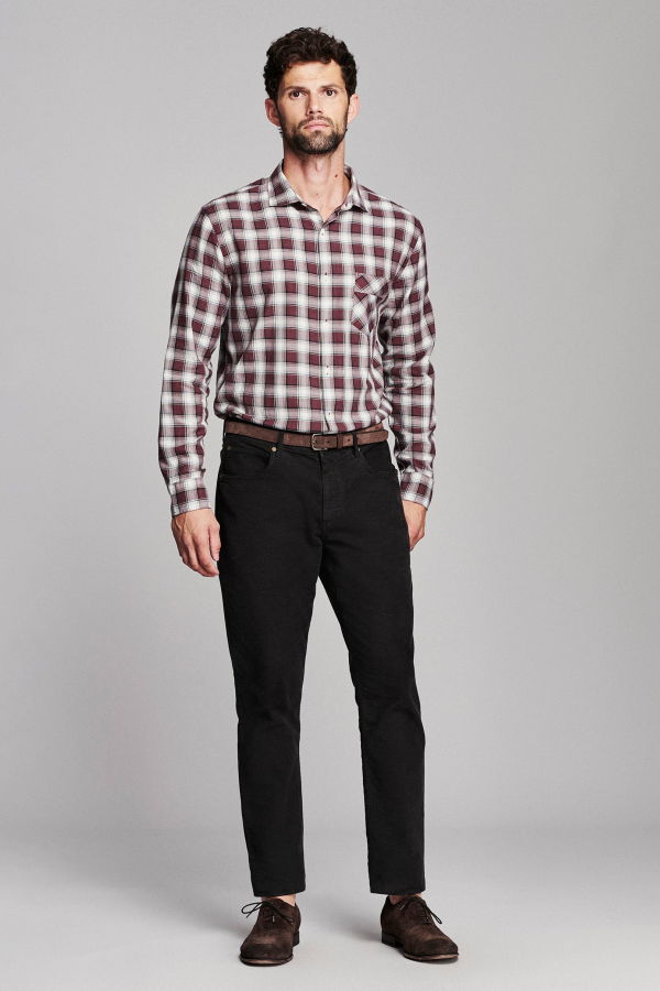 Billy Reid Bouclé Plaid John T Shirt - Port