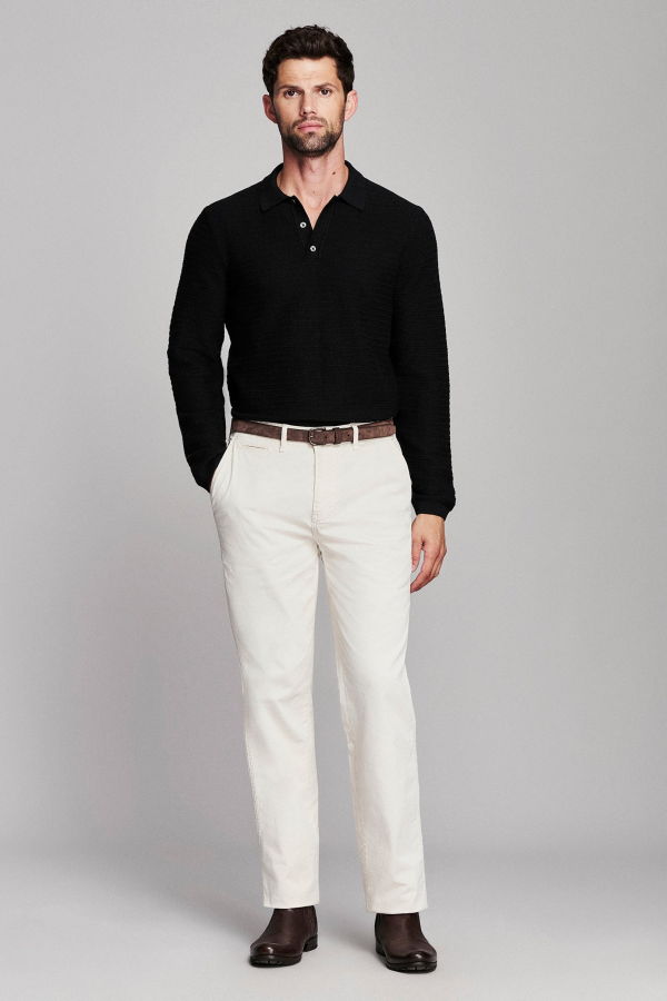 Billy Reid Long Sleeve Lachlan Links Polo - Black