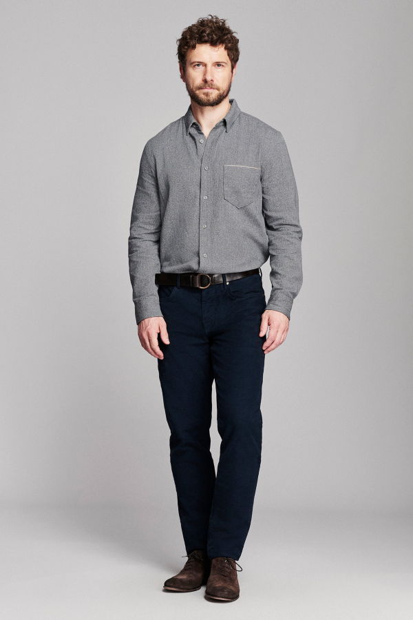 Billy Reid Twisted MSL 1-Pocket Shirt - Dark Chambray