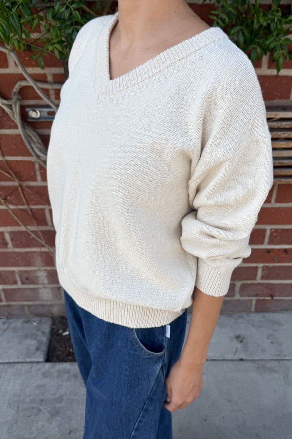 Le Bon Shoppe Abby Cotton V-Neck Sweater