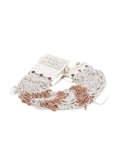 Arielle De Pinto Tunisian Row Bracelet in Sterling Silver + Rose Gold Arielle De Pinto Tunisian Row Bracelet in Sterling Silver + Rose Gold