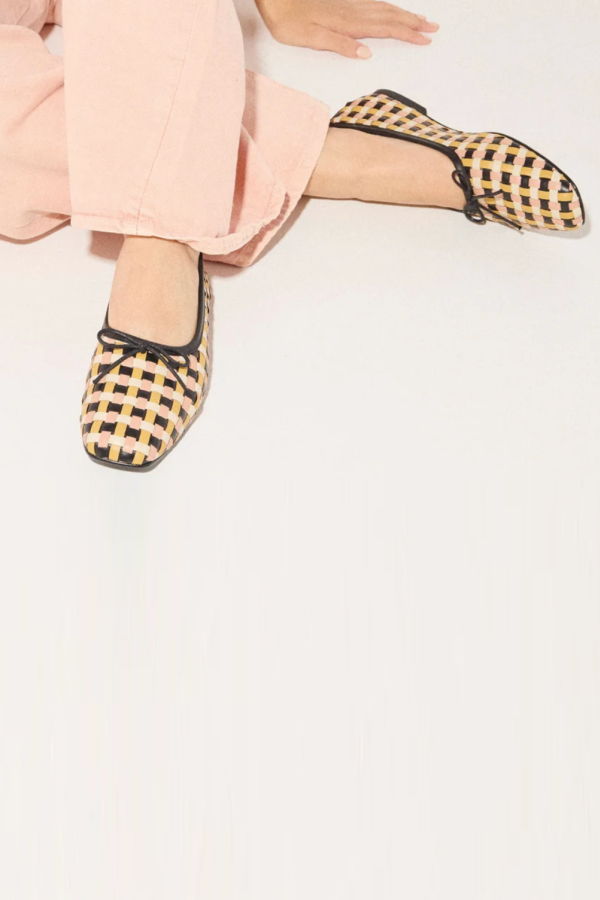 Freda Salvador Jada Ballet Flat - Mango Multi Woven Calf