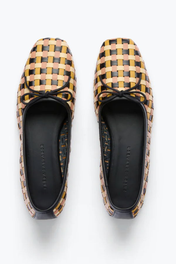 Freda Salvador Jada Ballet Flat - Mango Multi Woven Calf