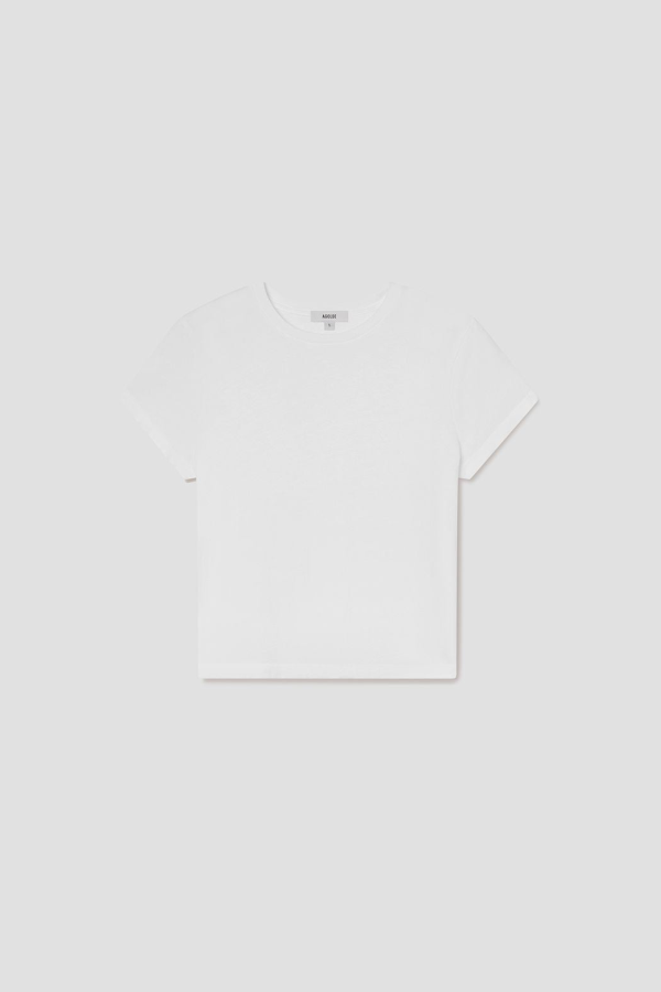AGOLDE Long Line Adine Tee - Light Cream White