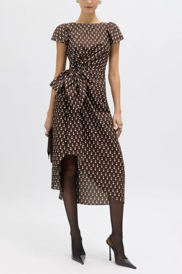 Atelier Delphine Emeline Dot Dress - Chocolate Multi