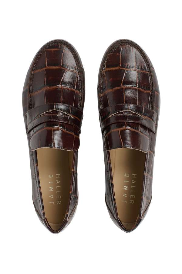 Jamie Haller The Penny Loafer - Oxblood Croc